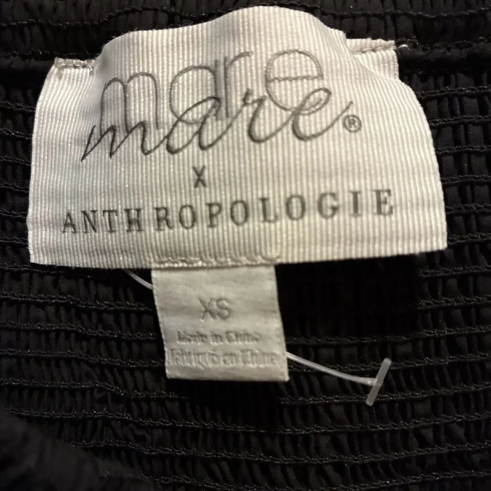 Mare Mare x Anthropologie Women’s Black Off Shoulder Top Skirt Set XS Puff
